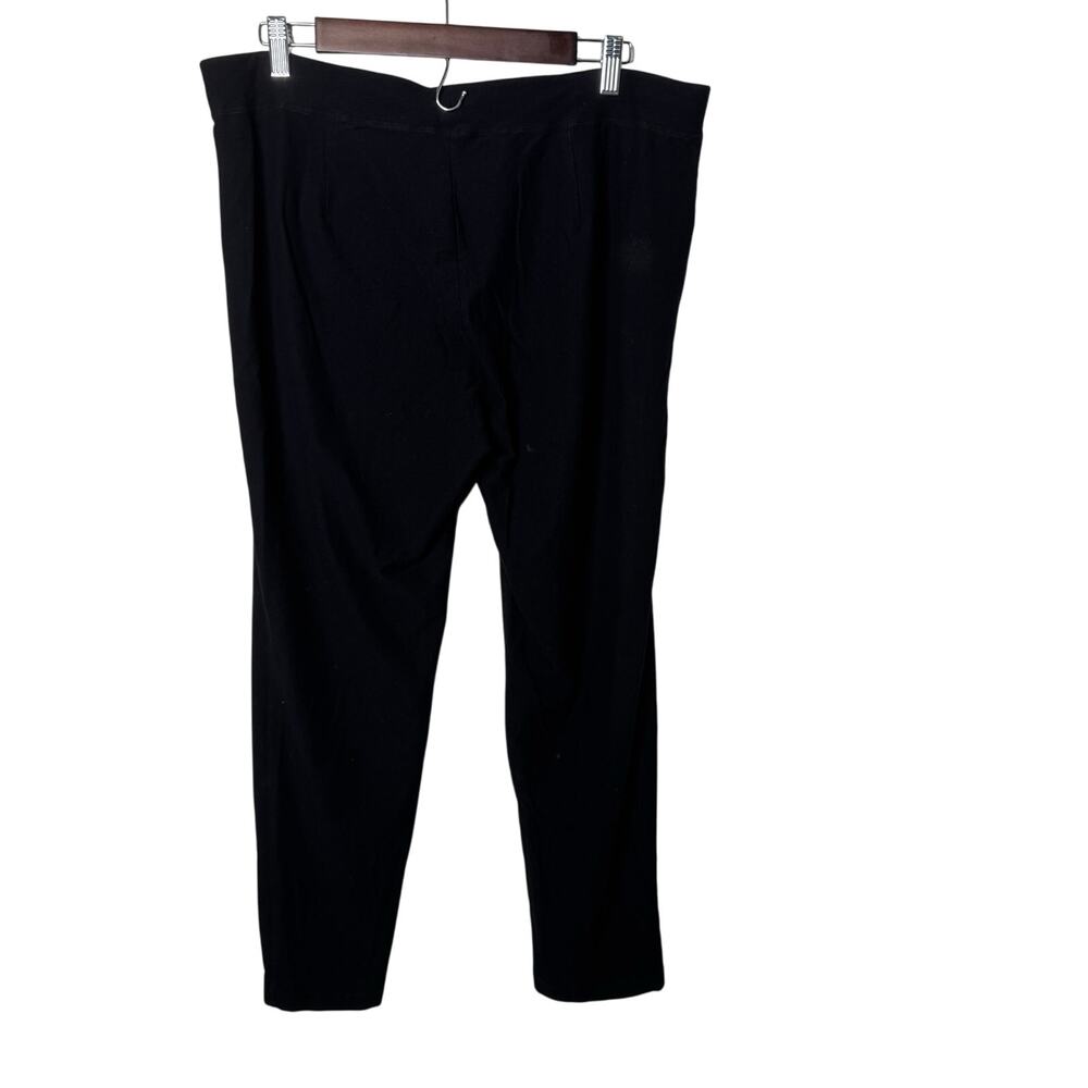 Eileen Fisher Black Stretch Knit Pants Women’s Large Viscose Blend Slim Leg‎